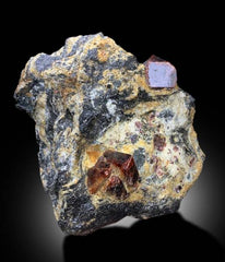 RED ZIRCON CRYSTALS ON MATRIX MINERAL SPECIMEN FROM SKARDU PAKISTAN - 3912 GRAM