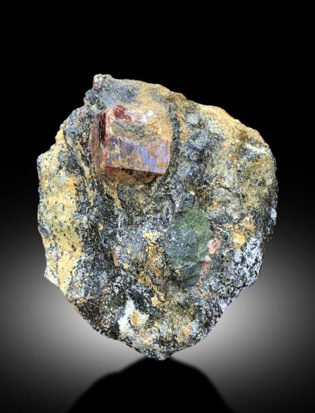 NATURAL RED COLOR ZIRCON ON MATRIX, ZIRCON CRYSTAL, ZIRCON SPECIMEN, RAW MINERAL, ZIRCON FROM SKARDU PAKISTAN - 1624 GRAM