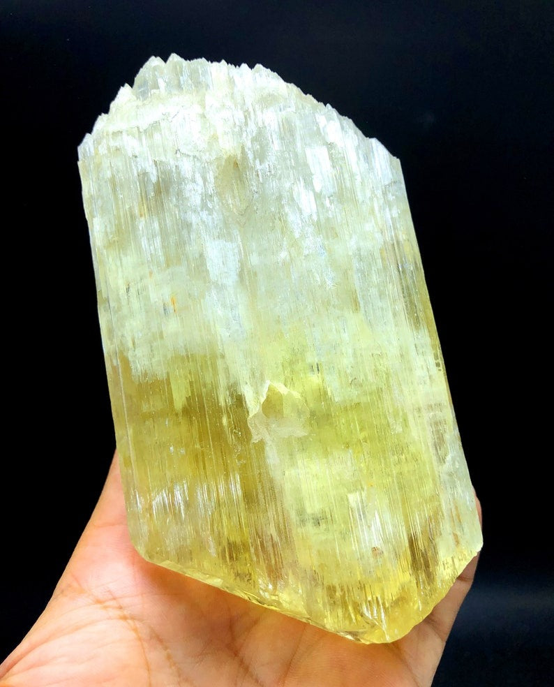 Natural Yellow Color Triphane Kunzite with Complex Mountain Shape Terminations, Kunzite Gemstone, Kunzite Specimen - 668 gram