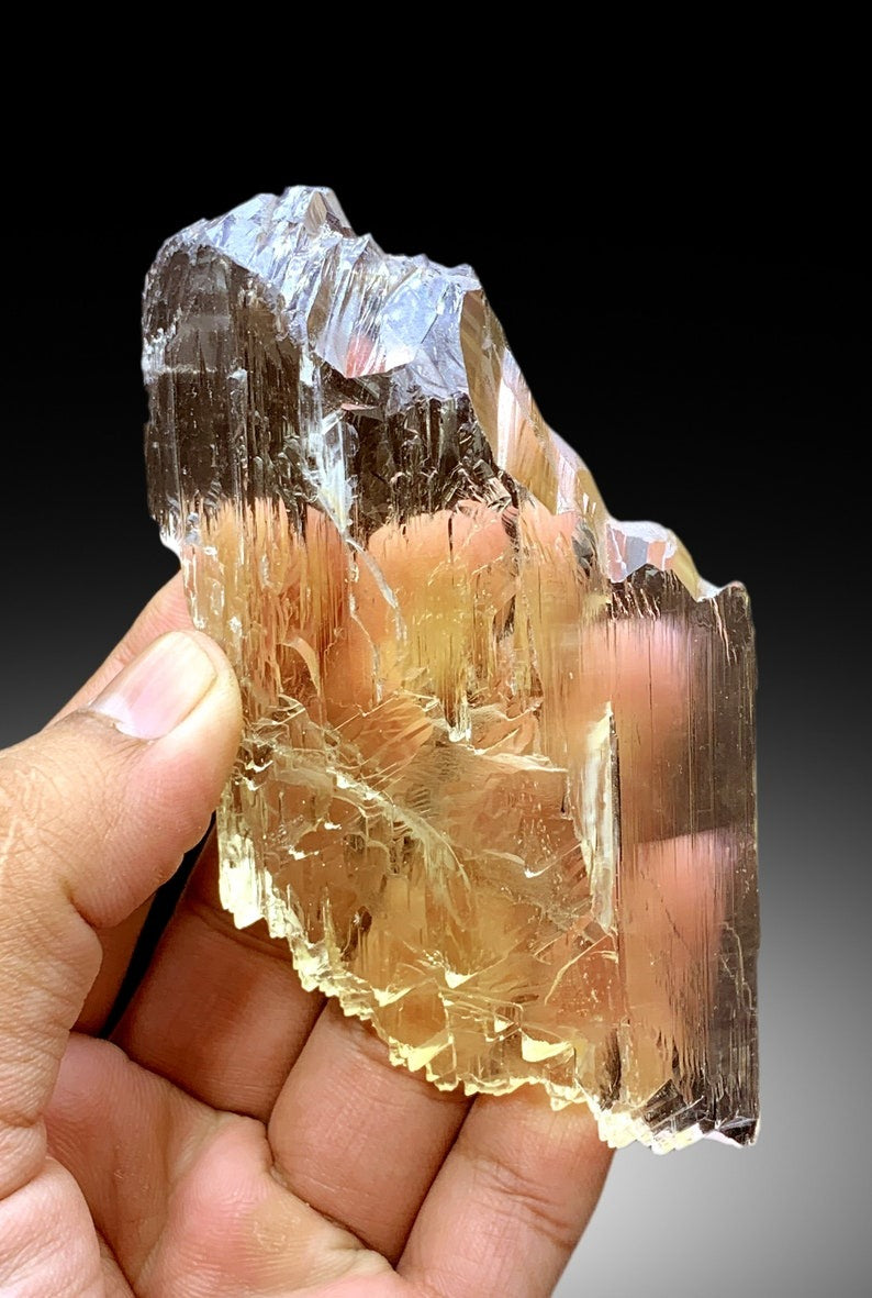 Exquisite Yellow Triphane Kunzite with Complex Terminations, Raw Kunzite Stone, Kunzite Specimen, Kunzite from Afghanistan - 254 gram