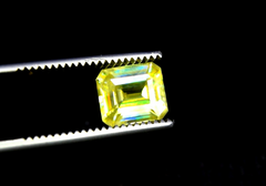 Octagon Cut Full Fire Yellow Sphene Gemstone, Great Dispersion Sphene Gemstone, Loose Gemstone - 2.88 CT