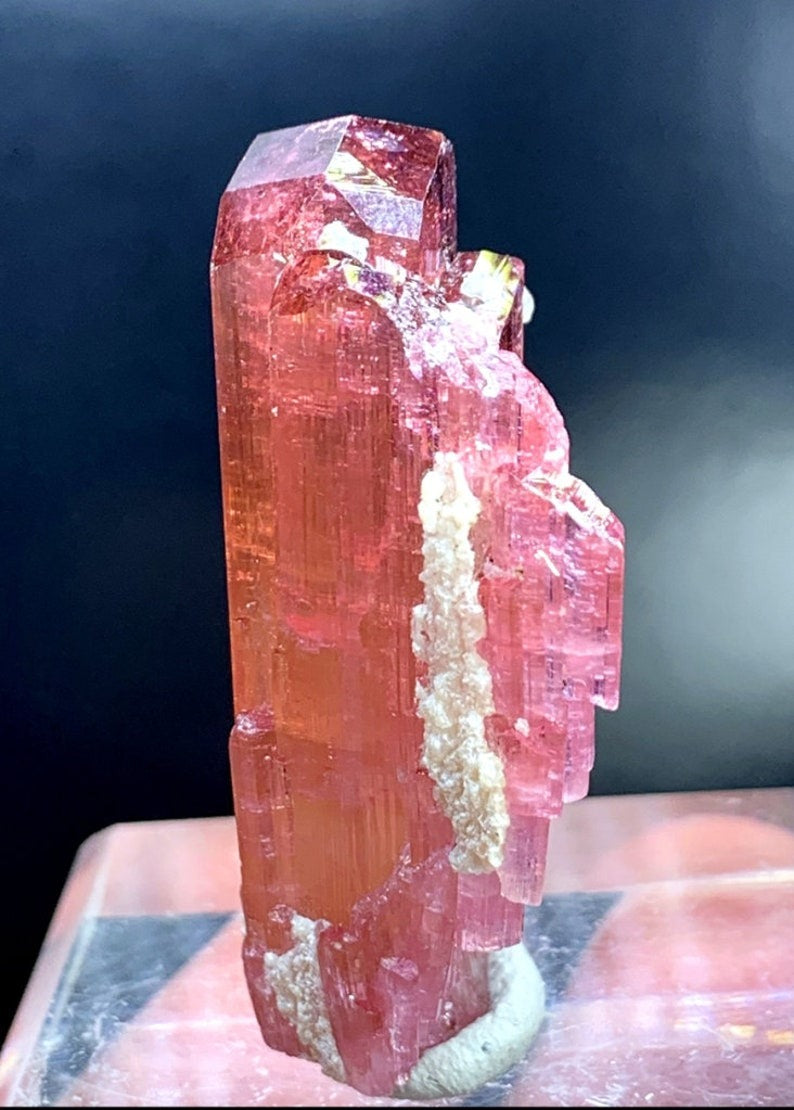 Tourmaline Crystal, Redish Orange Tourmaline, Natural Tourmaline, Lustrous Tourmaline, Gem Grade Tourmaline, Paprok Tourmaline, 136.10 cts