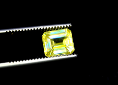 Octagon Cut Full Fire Yellow Sphene Gemstone, Great Dispersion Sphene Gemstone, Loose Gemstone - 2.88 CT