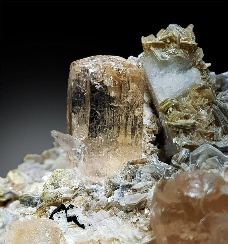 Aquamarine Specimen, Aquamarine With Topaz Schorl Quartz Mica Combo Mineral Specimen, Aquamarine From Shigar Pakistan 1387 g , 131*120 mm