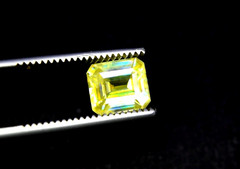 Octagon Cut Full Fire Yellow Sphene Gemstone, Great Dispersion Sphene Gemstone, Loose Gemstone - 2.88 CT