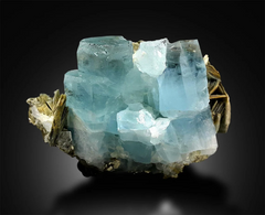 Aquamarine Specimen , Blue Aquamarine, Fine Mineral, Natural Aquamarine Crystals with Mica Specimen from Gilgit Pakistan - 892 Gram