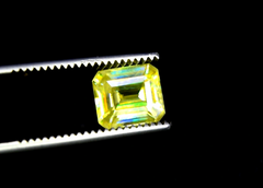 Octagon Cut Full Fire Yellow Sphene Gemstone, Great Dispersion Sphene Gemstone, Loose Gemstone - 2.88 CT