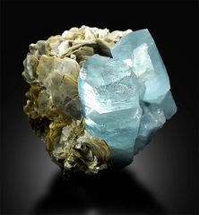 Aquamarine Specimen , Blue Aquamarine, Fine Mineral, Natural Aquamarine Crystals with Mica Specimen from Gilgit Pakistan - 892 Gram