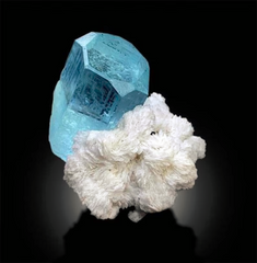 Aquamarine Specimen, Aquamarine Crystal, Tantalite Crystals, Aquamarine with Albite, Top Grade Aquamarine, Mineral Specimen, 104 g