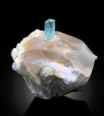 Natural Terminated Blue Aquamarine Crystal on Quartz Mineral Specimen From Skardu Pakistan - 3297 gram