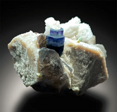 Blue Cap Tourmaline Crystals with Herderite , Albite , Smoky Quartz and Feldspar Specimen from Paproke Afghanistan - 808 g, 110*80*70 mm