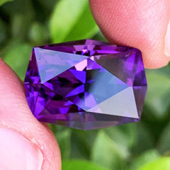 Deep Pinkish Purple Amethyst Gemstone, Fancy Cut Flawless Amethyst Cut Stone, Faceted Amethyst Ring Size Gemstone, Bluish Amethyst, 17.85 CT