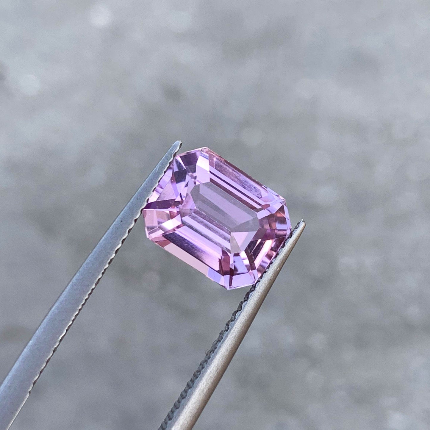 Lilac Pink Kunzite Loose Stone For Ring, Emerald Kunzite Gemstone, 4.50 CT
