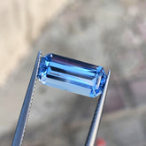 Emerald Cut Aquamarine Gemstone, Deep Blue Aquamarine Ring Stone, 4.10 CT