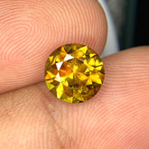 Round Sphene Loose Gemstone for Ring, Full Fire Sphene Ring Stone, 2.2 CT