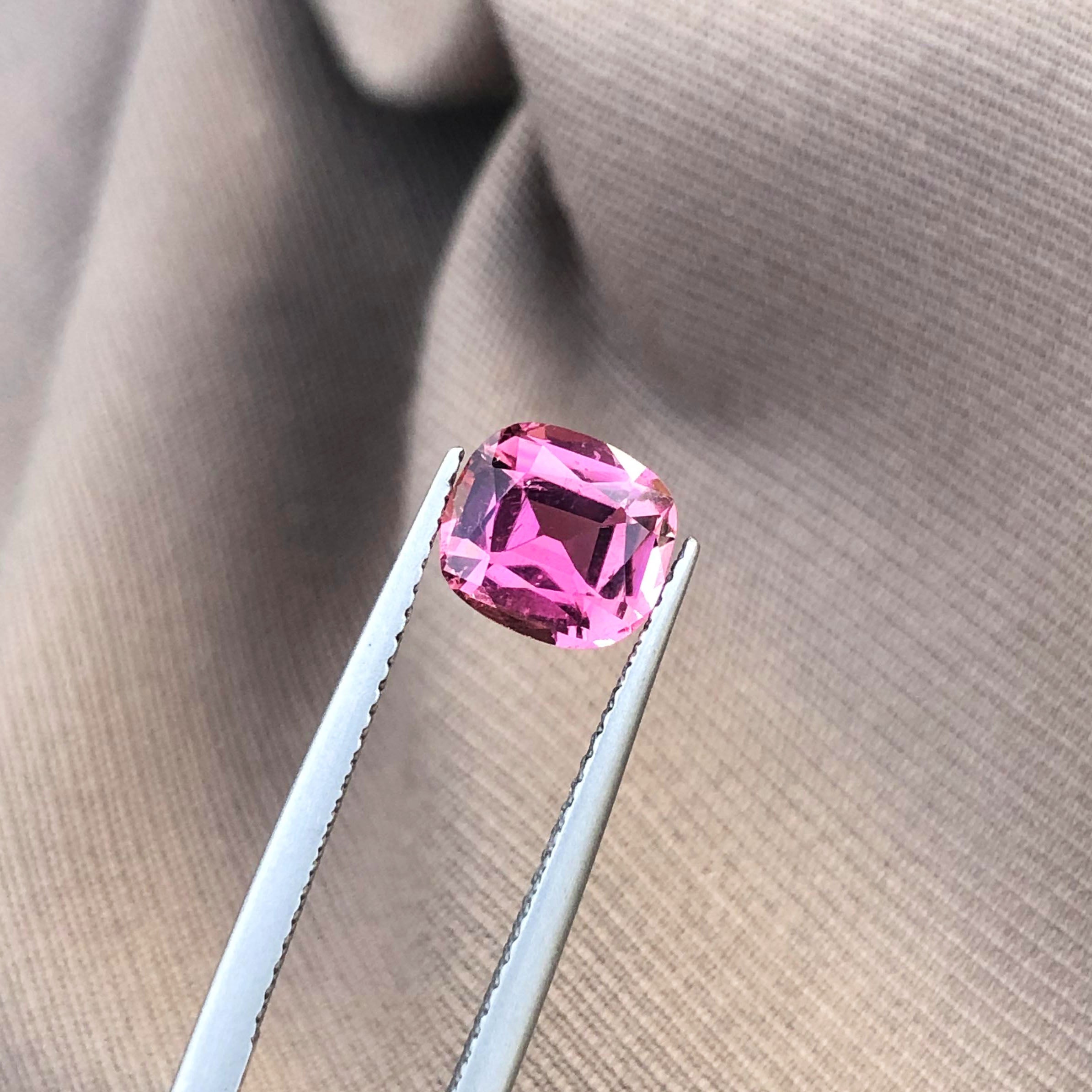 Pink Tourmaline Gemstone For Ring, Faceted Tourmaline Loose Stone, 1.65 CT