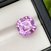 Ring Size Kunzite Gemstone, Lilac Pink Kunzite Loose Gemstone, Asscher Cut Kunzite Stone, Natural Kunzite Ring Stone, 8.75 CT