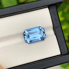 Blue Aquamarine Loose Gemstone, Emerald Cut Aquamarine Gemstone, Flawless Aquamarine Stone, Santa Maria Aquamarine Ring Stone, 7.05 CT