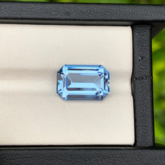 Blue Aquamarine Loose Gemstone, Emerald Cut Aquamarine Gemstone, Flawless Aquamarine Stone, Santa Maria Aquamarine Ring Stone, 7.05 CT