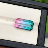 Tri Color Tourmaline Loose Gemstone, Natural Tourmaline Gemstone For Ring, Emerald Cut Tourmaline Ring Stone, 11.5 CT