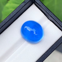 Natural Blue Beryl Cabochon, Deep Blue Aquamarine Stone For Jewelry Making