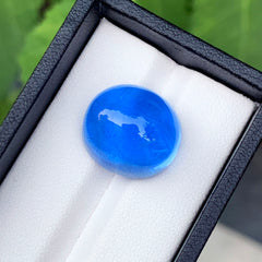 Natural Blue Beryl Cabochon, Deep Blue Aquamarine Stone For Jewelry Making