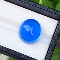 Natural Blue Beryl Cabochon, Deep Blue Aquamarine Stone For Jewelry Making
