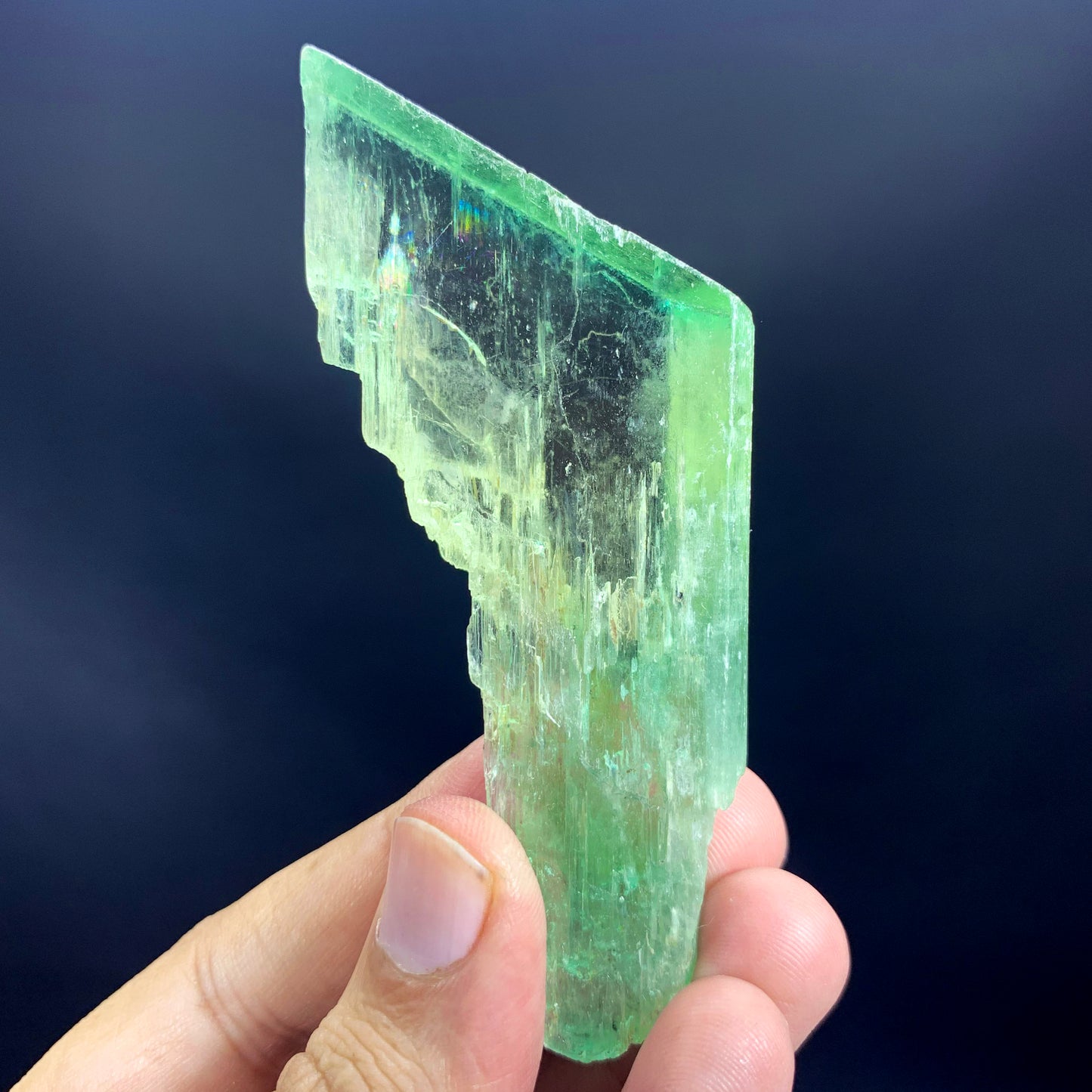 Green Kunzite Crystal, Raw Kunzite Stone, Natural Kunzite var Hiddenite Crystal, Gemmy Kunzite