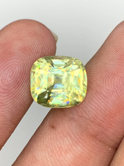 Cusshion Cut Full Fire Yellow Sphene Gemstone, Great Dispersion Sphene Gemstone, Loose Gemstone - 5.70 CT