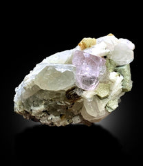 Pink Morganite Crystal with Quartz Cluster on matrix from Skardu Pakistan, 619 gram