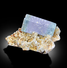 AquaMorganite, Morganite Var Aquaamrine, AquaMorganite With Schorl and Feldspar From Skardu Pakistan - 80 gram