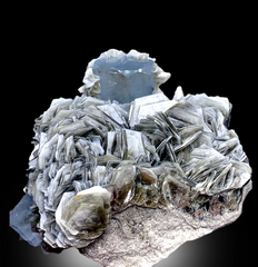 Blue Aquamarine Crystals With Calcite and Muscovite Mica Mineral Specimen From Nagar Pakistan - 827 gram