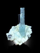 Aquamarine Crystals with Schorl on matrix from Shigar Valley Skardu Pakistan, 35 gram