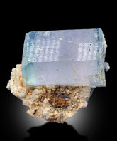 AquaMorganite, Morganite Var Aquamarine, AquaMorganite With Schorl and Feldspar From Skardu Pakistan - 85 gram