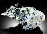 Bicolor Tourmaline Crystals, Blue Tourmalines, Green Tourmaline Specimen, Tourmaline Cluster, Tourmalines on matrix, 260 g , 112*93 mm