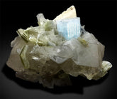 Aquamarine Crystal with Quartz and Muscovite Mica, AquaMorganite Specimen, Quartz Crystals, Mineral Specimen, 1754 gram