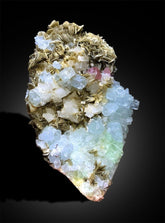 Aquamarine Crystals Cluster with Pink Apatite, Natural Aquamarine, Green FLuorite, Aquamarine Specimen, Raw Aquamarine, Raw Gemstone, 996 g