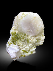 Natural Green Color Tourmaline Crystals with Pollucite, Raw Mineral, Tourmaline Specimen from Chapu Mine Skardu Pakistan - 628 gram