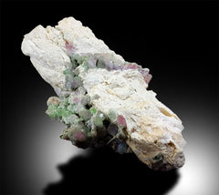 Watermelon Tourmaline Crystals on Feldspar, Natural Tourmaline, Tourmaline Stone, Tourmaline from Paprock Afghanistan - 451 Gram