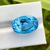 Beautiful Swiss Blue Topaz Loose Gemstone, Electric Blue Topaz Gemstone, Oval Topaz Cut Stone, Faceted Topaz For Jewelry Making, 20.5 CT