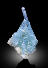 Sky Blue Aquamarine Crystals Cluster With Feldspar From Shigar Valley Skardu Pakistan - 79 gram