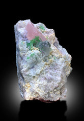 Pink Morganite With Green Tourmalines, Quartz and Albite Mineral Specimen From Afghanistan - 965 gram