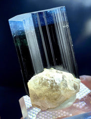Natural Blue Cap Tourmaline Crystal with Smoky Quartz, Terminated Crystal, Raw Mineral, Tourmaline from Paproke Afghanistan - 91 gram