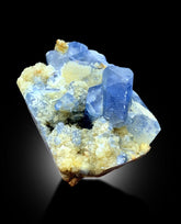 Natural Blue Color Celetine Crystals Cluster, Celestine with Yellow Calcite, Celestine Specimen, Celestine from Baghdis, Afghanistan, 396 g