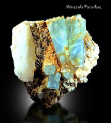 Natural Aquamarine Crystals with Mice and Albite, Aquamarine Cystals, Aquamarine Specimen, Mineral Specimen, Chumar Bakhoor, 1921 Gram