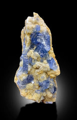 Rich Blue Colour Celestine Crystals Cluster with Yellow Color Calcite Mineral Specimen from Afghanistan , 728 gram