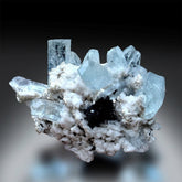 Aquamarine Crystals with Black Tourmaline, Mica and Feldspar Mineral Specimen, Aquamarine Cluster, Aquamarine For Sale 127 Gram , 85*55*30mm