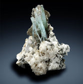 Aquamarine Crystals with Tourmalines Mica and Albite, Natural Aquamarine, Blue Aquamarine, Aquamarine Mineral Specimen 247 Gram