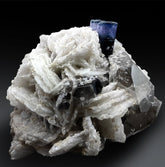 Blue Cap Tourmaline with Smoky Quartz, Cleavlandite and Lepidolite Specimen from Paproke Afghanistan - 645 Gram, 105*98*62 mm