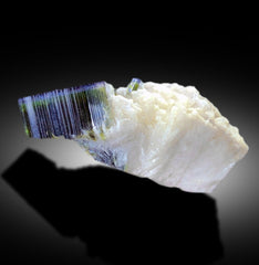 Natural Blue Cap Tourmaline Crystals with Albite, Tourmaline Specimen, Raw Mineral, Paproke Tourmaline, Crystal Specimen - 93 gram
